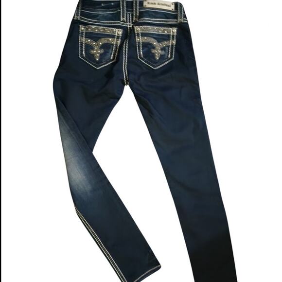Rock Revival Blue Skinny Jeans with Contrast Stitching - Picture 5 of 5